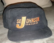 Black S.E. Johnson companies Trucker Strapback Hat BASEBALL CAP Vintage PROMO