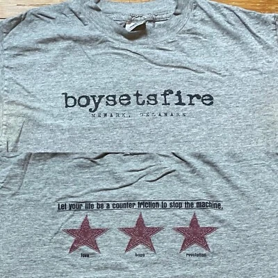 Camisa Boysetsfire Vintage Años 90 Talla Mediana Hardcore Punk Indie Rock Banda Gira Foto 1 de 4