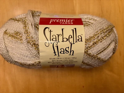 Starbella Flash Premier Yarns Acrylic/Glitter Ribbon Yarn - 1 Skein Marble #16-2 - Image 1 of 4