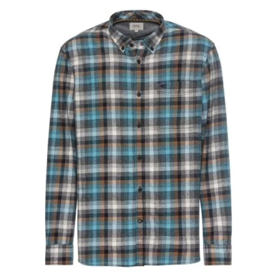 Camel active Camisa de Hombre Regular Fit Azul Gris Cuadros 4S46 409146 40 Steel - Imagen 1 de 4