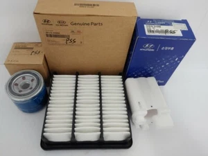 GENUINE NEW FILTER PACK (OIL + AIR + FUEL FILTER) HYUNDAI I45 SEDAN 2.4 L PETROL - Picture 1 of 5