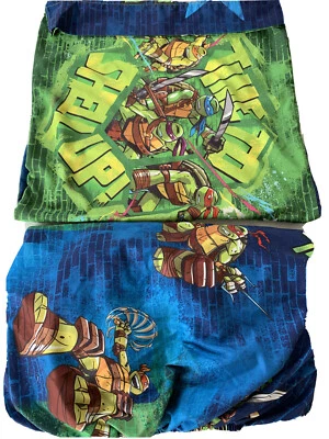 Nickelodeon 2013 Ninja Turttle doble ajuste y funda de almohada juego cama 2 piezas F4 Foto 1 de 4