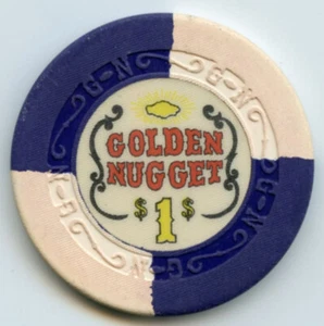 1 $ Casino Chip vom Golden Nugget in Downtown Las Vegas 1975 veraltet - Bild 1 von 2