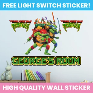 CALCOMANÍA DE PARED DE TORTUGAS NINJA MUTANTES ADOLESCENTES DECORACIÓN DE DORMITORIO TMNT - Imagen 1 de 4