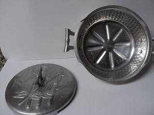 VINTAGE ALUMINUM ICE BUCKET(FOR BAR ) BOWL SIZE) BAMBOO PATTERN - Picture 1 of 7