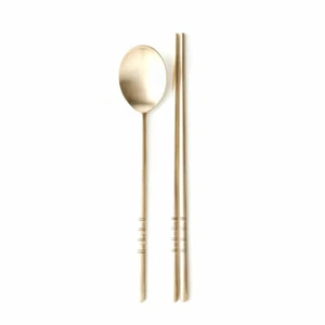 Ugiu Juk-jul Chopsticks And Spoons Korean Traditional Royal Brass Dinner suplies - Picture 1 of 3