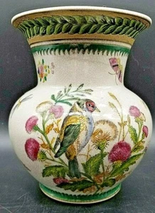 STUNNING Antique Styled Bird Vase Porcelain Ceramic Flowers 7.5" Tall - Picture 1 of 5