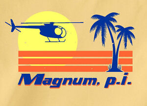 MAGNUM, P.I. T-shirt zabawny program telewizyjny lata 80. Tom Selleck Ferrari Hawaii Beach pi