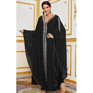 Hooded Kaftan Abaya Women Loose Maxi Dress Muslim Robe Dashiki Party Gown Dubai - Picture 1 of 39