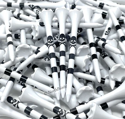 Skull and Crossbones Golf Tees Plastic  3 1/4" ~ 100 Tees in Bulk - Image 1 of 4