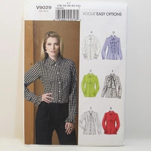 Vogue Schnittmuster Easy Options V9029 Damen Blusen Größen 16-24 UNGESCHNITTEN - Bild 1 von 3