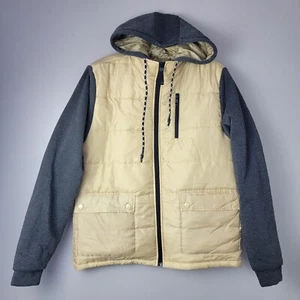 Brooklyn Laundry Jacket Coat Vest Men's L Beige Gray Hooded Light Kip Puffer  - Picture 1 of 14