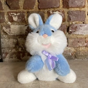 People Pals 1992 Bunny Rabbit Plush Blue Easter Stuffed Animal by Aurora Corp. - Picture 1 of 6