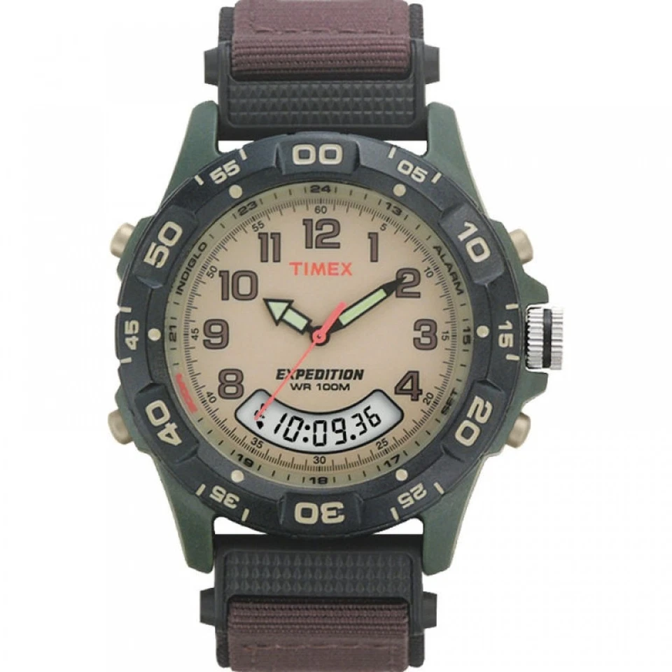 Timex T45181 Mens Cream Brown Expedition Combo Watch