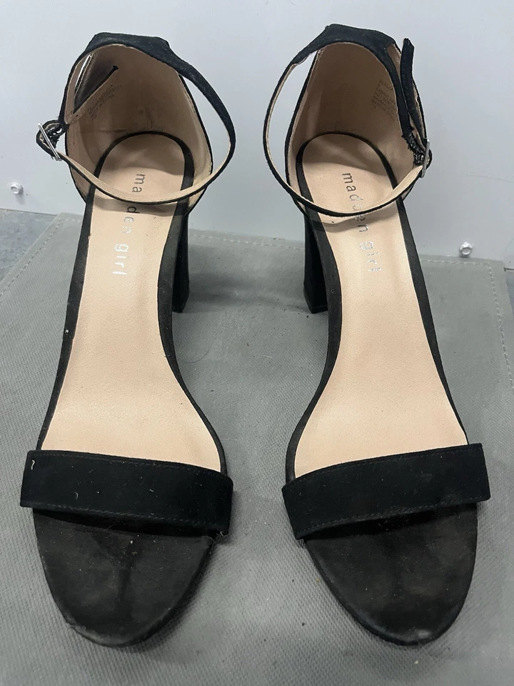 Босоножки женские Madden Girl 4 дюйма на каблуках черные размер 9 M с ремешками туфли с открытым носком A192 - Изображение 1 из 4