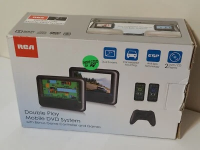 RCA Dual Play 7" Mobile DVD System Screens Missing Controller and Games Tested - Image 1 of 4