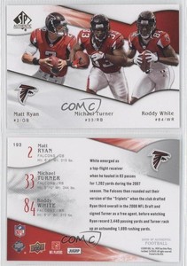 2009 SP Authentic Roddy White Matt Ryan Michael Turner #193