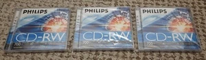 3x Philips 700MB CD-RW Rohlinge retro - Afbeelding 1 van 2