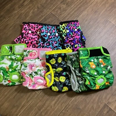 Leekalos Dog Cloth Diapers Reusable with Inserts one Size 8-30 LB set of 8 New  - Image 1 of 4