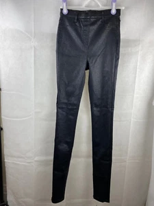 Next tall skinny ladies size 8 faux leather jeans / jeggings dark navy - Picture 1 of 10