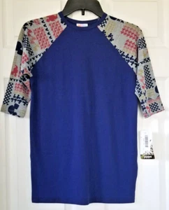 LuLaRoe Disney Mickey Mouse Navy Blue & Gray Sleeves Tunic Top Girls Size 12 NWT - Picture 1 of 8