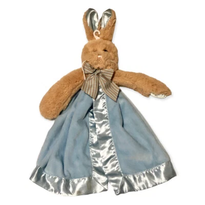 "Manta de seguridad Bearington Baby Lovey Blue Bunny 14"" felpa de conejo satinado" Foto 1 de 4