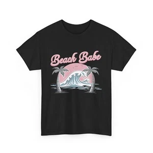 Beach Vibes T-Shirt | Summer Ocean Waves Tee | Retro Beach babe Shirt - Picture 1 of 85