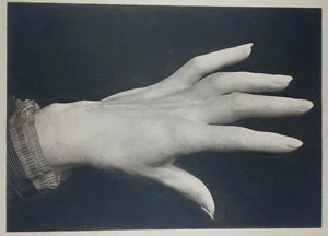 1870's Victorian Statuesque Woman Hand Sleeve Wrist Blouse Antique Etching - Picture 1 of 4