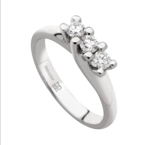 Anello trilogy oro bianco 18 kt e diamanti naturali 0,40 Ct Davite & Delucchi - Imagen 1 de 3