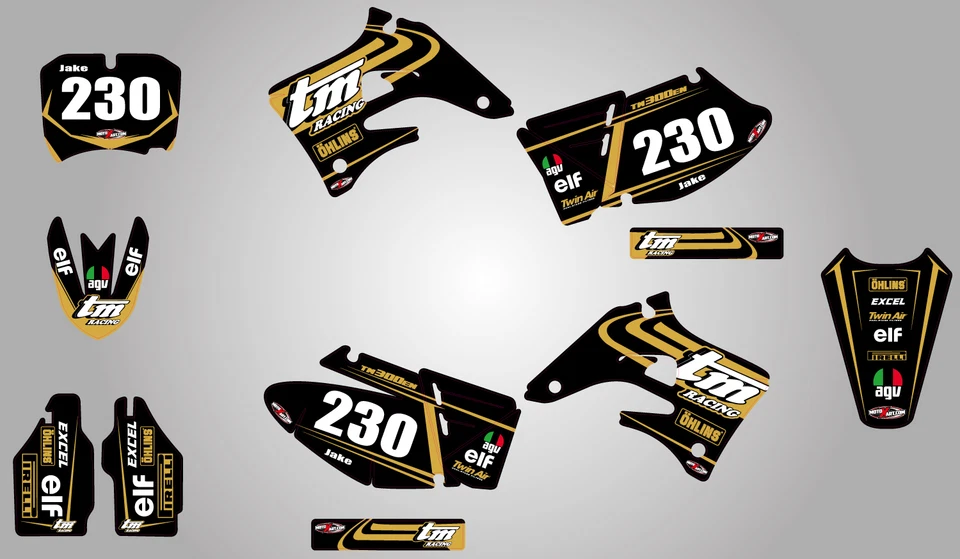 TM MX 125-250-300-400 ESTILO TORNADO Kit Gráficos 2004/2007 - Pegatinas Calcomanías Foto 1 de 1