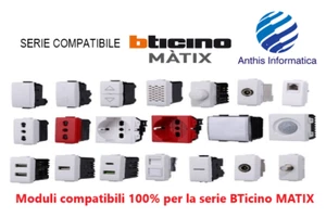 KOMPATIBLE SERIE BTICINO MATIX FRÜCHTE LAN STECKDOSE TASTER WEICHE USB TV - Bild 1 von 50