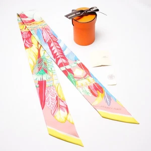 Bufanda Hermes Twilly Danse Pacifique rosa, seda multicolor con caja #T268 - Imagen 1 de 12