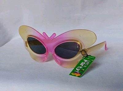 Gafas de sol Let's Party Butterfly rosa/amarillo 46□14-130 lentes grises nuevas con etiquetas Foto 1 de 4