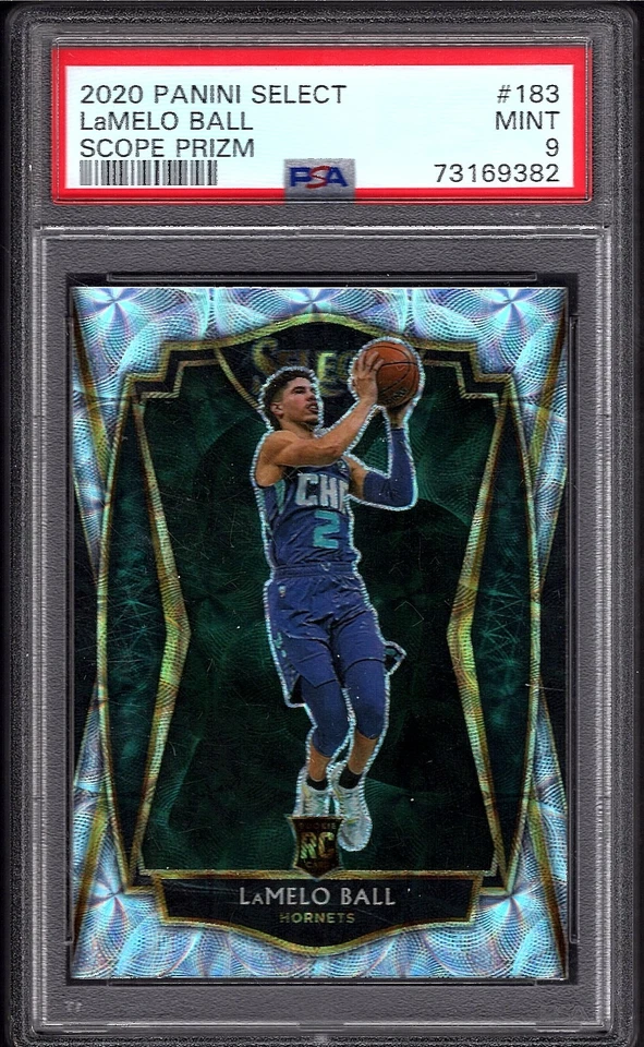 LAMELO BALL 2020-21 Panini Select #183 Premier Level Scope Rookie RC PSA 9 Mint - Image 1 of 2
