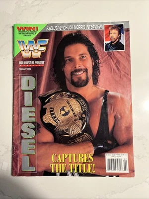 VINTAGE WWF MAGAZINE FEBRUARY 1995 DIESEL CHAMPION COVER WWE - Image 1 of 3
