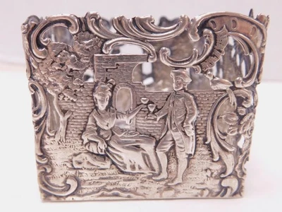 Estojo antigo 800 prata sobreposição decantador estojo Repousse homem mulher vinho marca registrada - Imagem 1 de 4