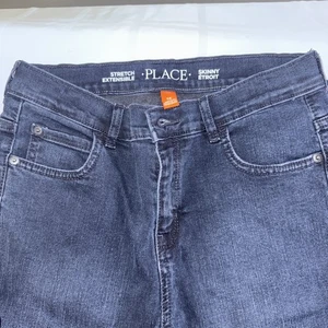 Jean The Childrens Place Talla 14 Niños Ajustado Denim Lavado Oscuro Nuevo con Etiquetas - Imagen 1 de 6