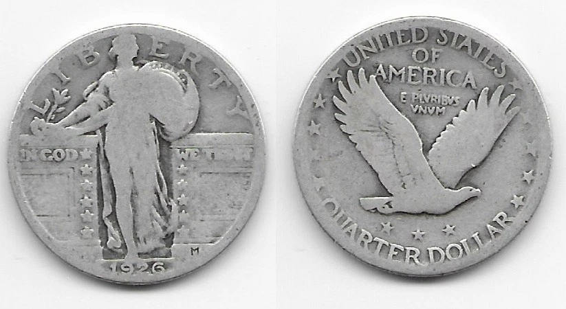 1926 P 1926-P Standing Liberty Quarter G-VG very good 25C 25 cents Philadelphia - Image 1 of 1