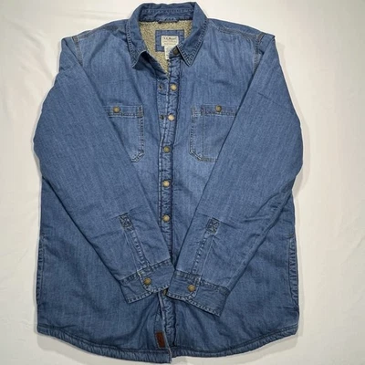 L.L. Bean Stonewashed 1912 Heritage Sherpa Denim Men's Shirt Jacket Size M Tall - Image 1 of 4