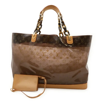 ●Louis Vuitton Cabas Ambre GM Monogram Vinyl Large Tote Clear Brown with Pouch - Image 1 of 4