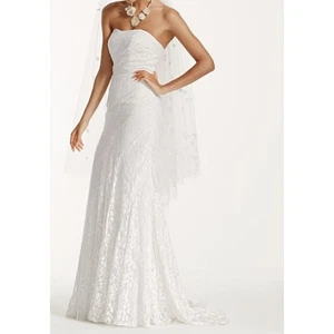GALINA Strapless Lace Gown with Ribbon Detail Wedding Gown - Bild 1 von 18