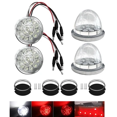 4 шт арбуз крепление поверхности светодиодные боковые указатели поворота огни белый и красный прозрачный - Изображение 1 из 4