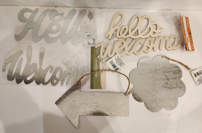 Lot of 6 Signs for Wreath and Home Decor Arts & Crafts NEW - Image 1 of 4