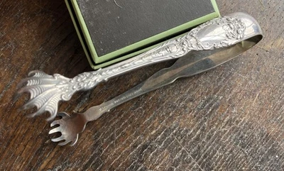 Pinzas para servir antiguas de ley Gorham Florentine 1901 resistentes sin mono ¡ELEGANTES! Foto 1 de 4