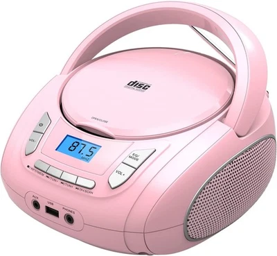 Portable CD Player Boombox for Kids (With Bluetooth, FM Radio, MP3, USB, AUX, He - image 1 of 4