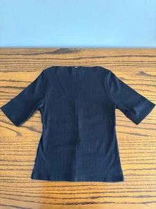 Camiseta Top Old Navy Para Mujer Cuello Barco Mediano Manga 3/4 Negra - Imagen 1 de 9