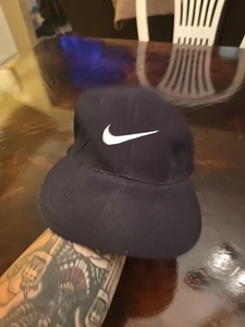 Vintage Nike Snapback Mütze schwarz mit großem Swoosh Logo Made in USA 100 % Baumwolle - Bild 1 von 7
