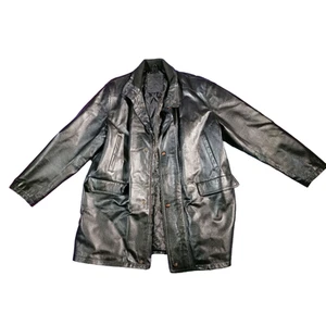 Milan Real Leather Jacket Size Large Black Mens - Picture 1 of 11