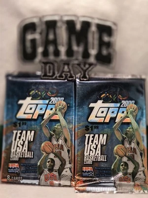 Kobe Bryant Factory Sealed(2) 2000 Topps Team USA Unopened Basketball Card Packs - Image 1 of 3
