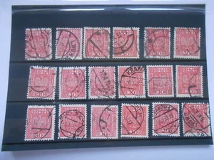 18 pre war Poland  polish used  stamps  crowned national eagle red  30 - Picture 1 of 3